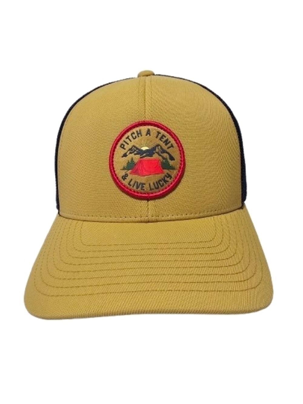 Black Clover Pitch a Tent Live Lucky Yellow Red Navy Golf Hat Cap Snapback Top